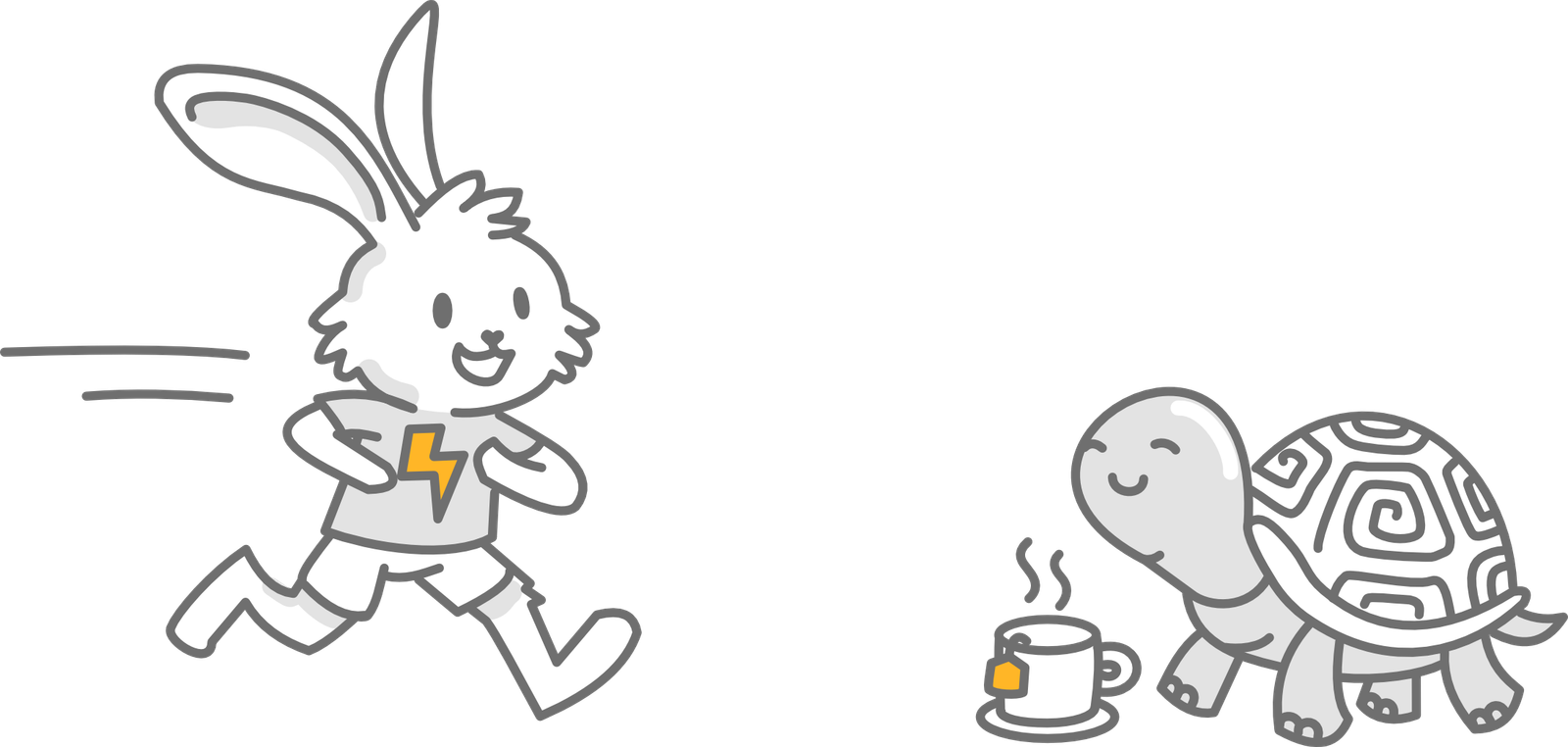 Tortoise and hare illustration